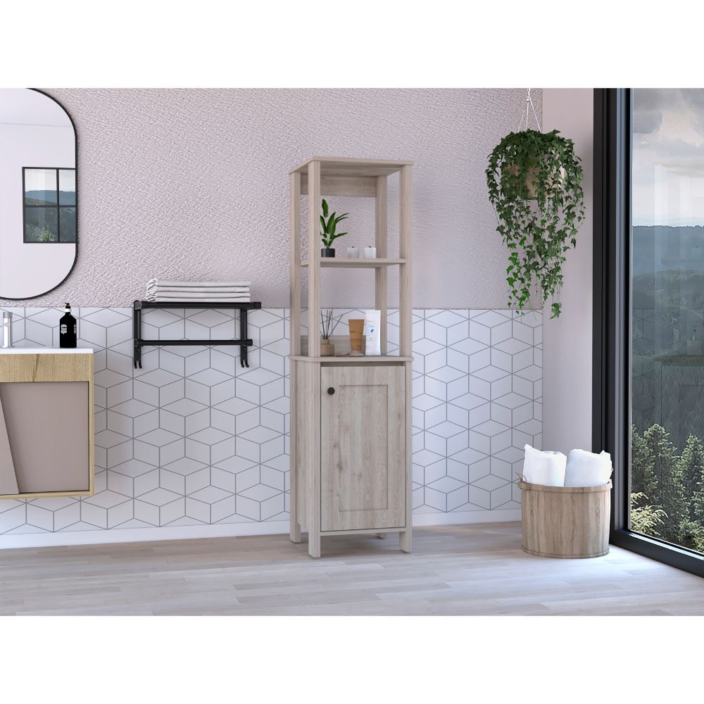 St. Clair Linen Cabinet, Two Interior Shelves, Two Open Shelves, Single Door