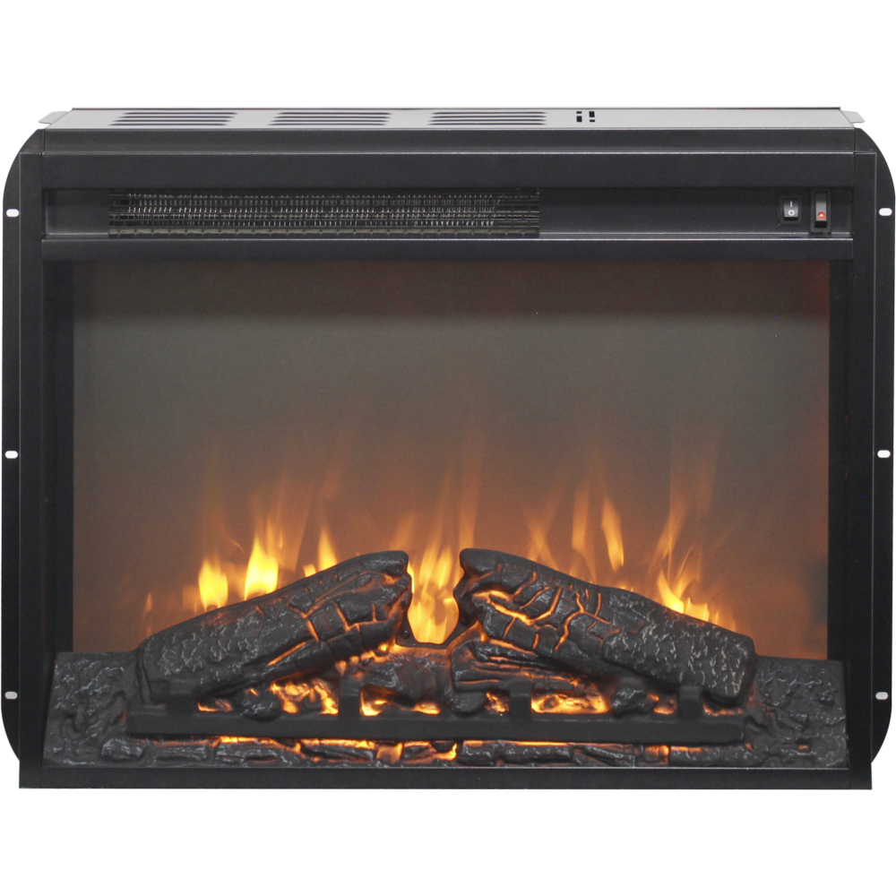 23 inch electric fireplace insert heater with log set & realistic flame, overheating protection without control