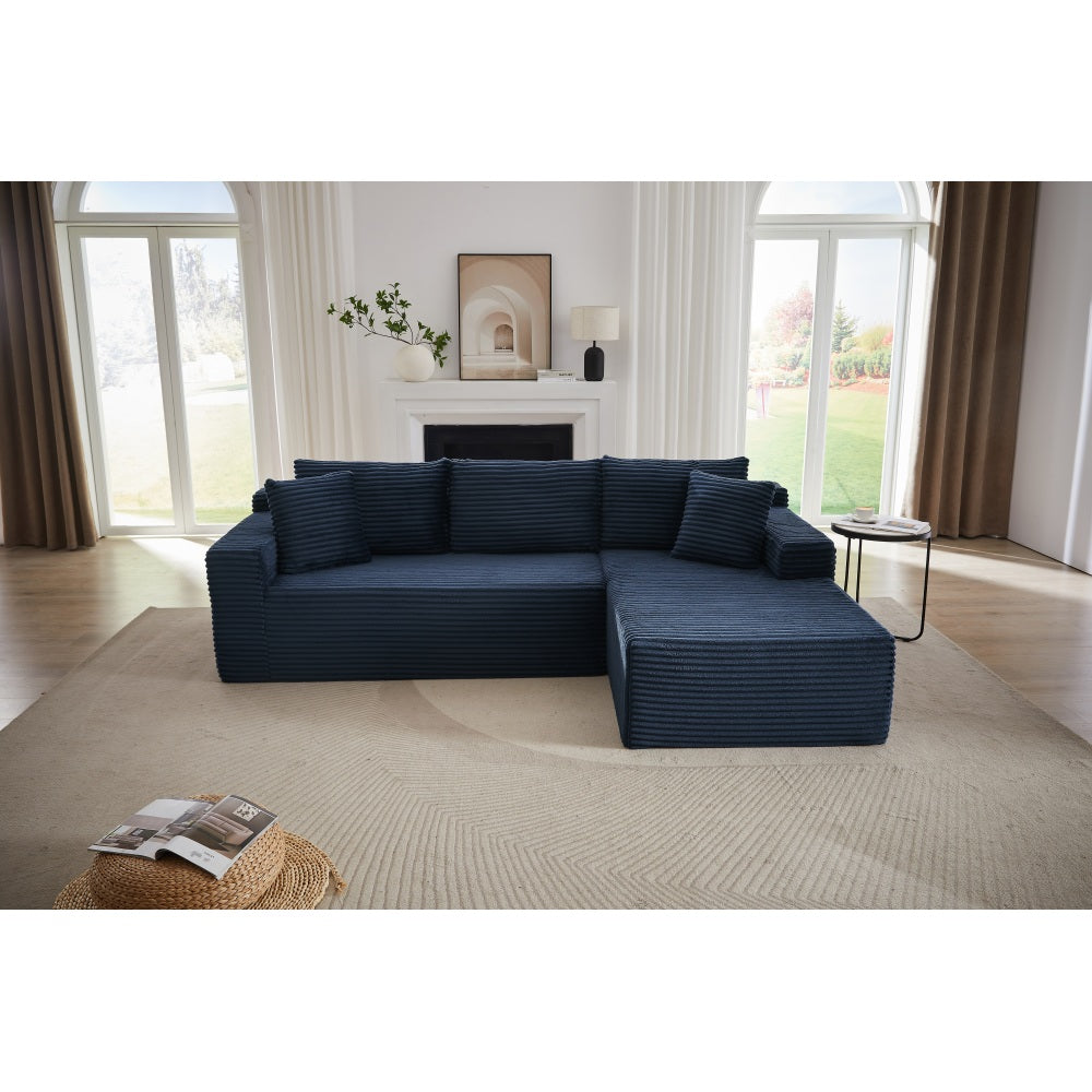 L-Shaped Cloud Sectional Sofa with Deep Seat,No Assembly Required,Modular Couches Sleeper for Living Room,Bedroom,Apartment,Dark Grey