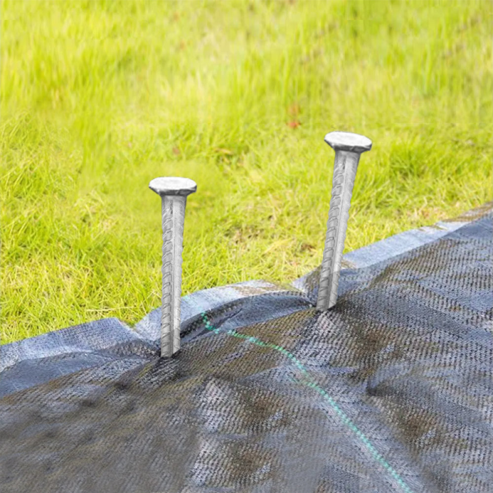 0.4 in. x 12 in. Silver Steel Rebar Ground Pins (8 Pack) - Heavy Duty Landscaping Anchors for Weed Barrier, Netting & Erosion Control