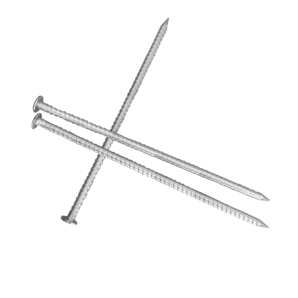 0.4 in. x 12 in. Silver Steel Rebar Ground Pins (8 Pack) - Heavy Duty Landscaping Anchors for Weed Barrier, Netting & Erosion Control