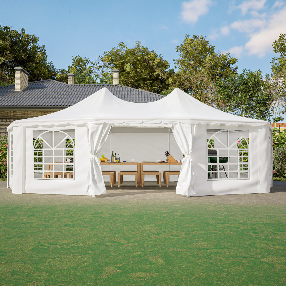 16x32FT Party Tent Heavy Duty, Large Wedding Event Shelters with 3 Storage Bags & Removable Sidewalls, Outdoor Canopy Gazebo Commercial Tents for Parties Carport Camping Garden Patio
