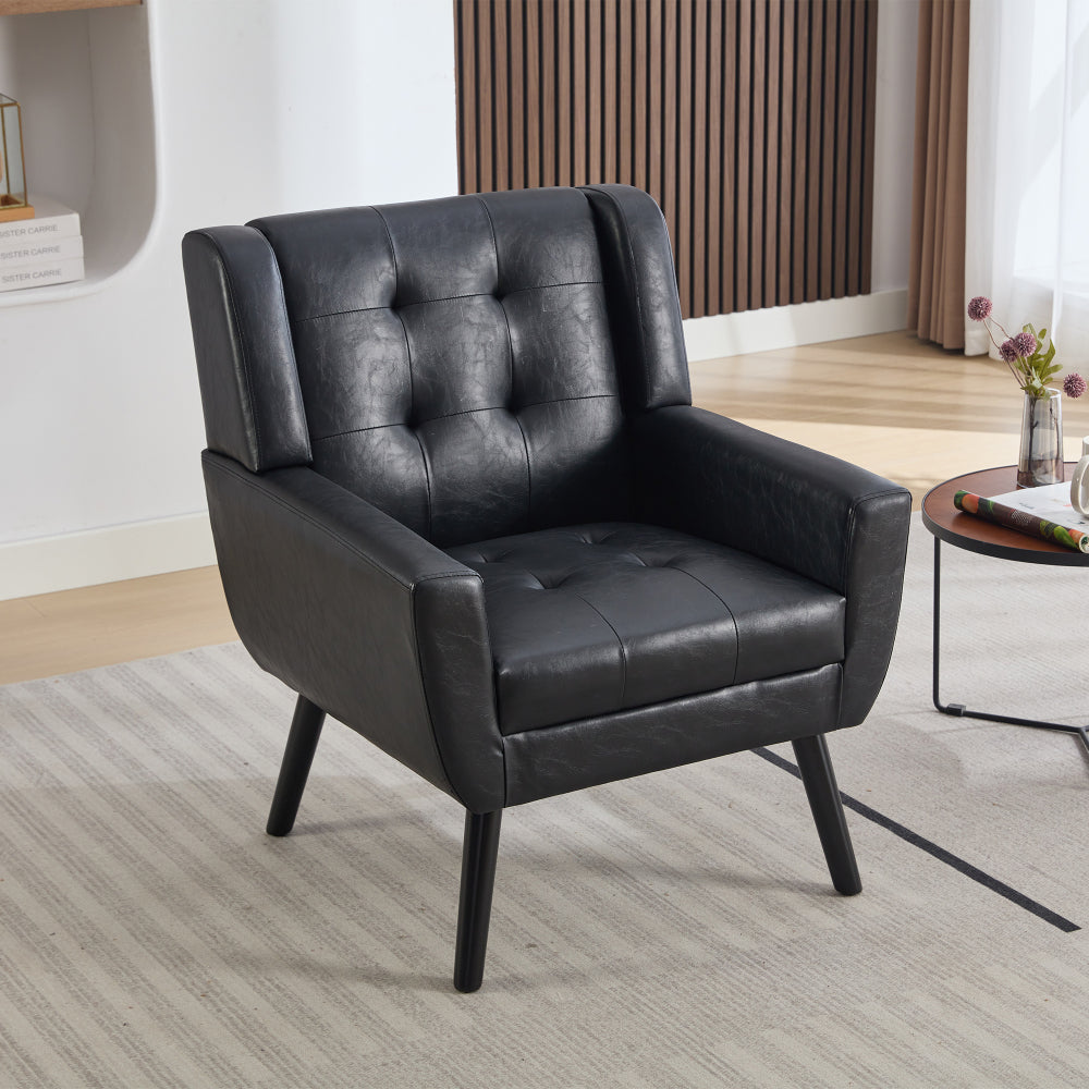 Modern Soft Teddy Material Ergonomics Accent Chair Living Room Chair Bedroom Chair Home Chair With Black Legs For Indoor Home-Grey Teddy Fabric