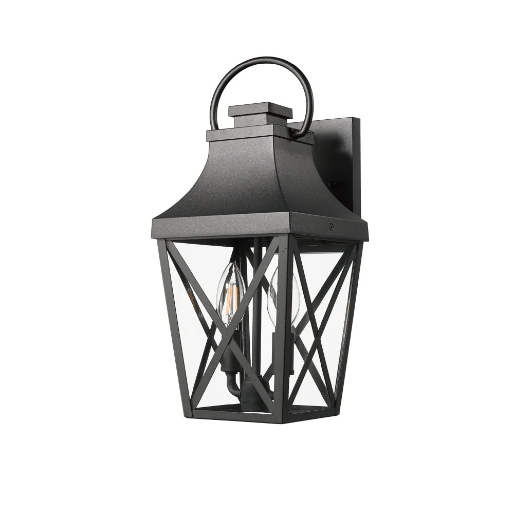 Outdoor Wall Lights, Porch Lights, Waterproof Outdoor Wall Sconce, Exterior Light Fixture Matte Black with Clear Glass Shade for Garage Patio Front Door Balcony (1 pack)