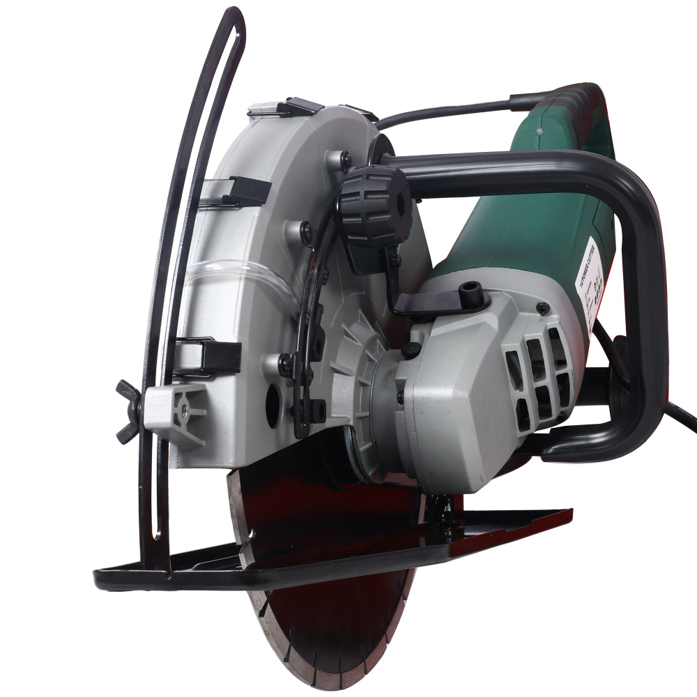 Portable 14" Wet/Dry Electric Corded Circular Concrete Saw/Power Angle Cutter 2600W w/Water Line & Guide Roller (With Blade)ETL certificate.