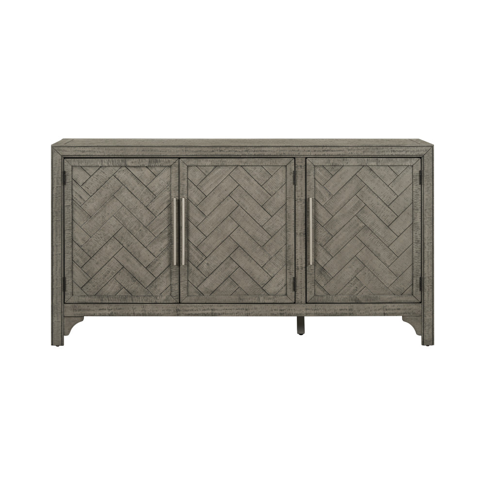 U_Style Designed Storage Cabinet Sideboard with MDF+Pine veneer , Adjustable Shelves, Suitable for Living Rooms, Entrance and Study Rooms.