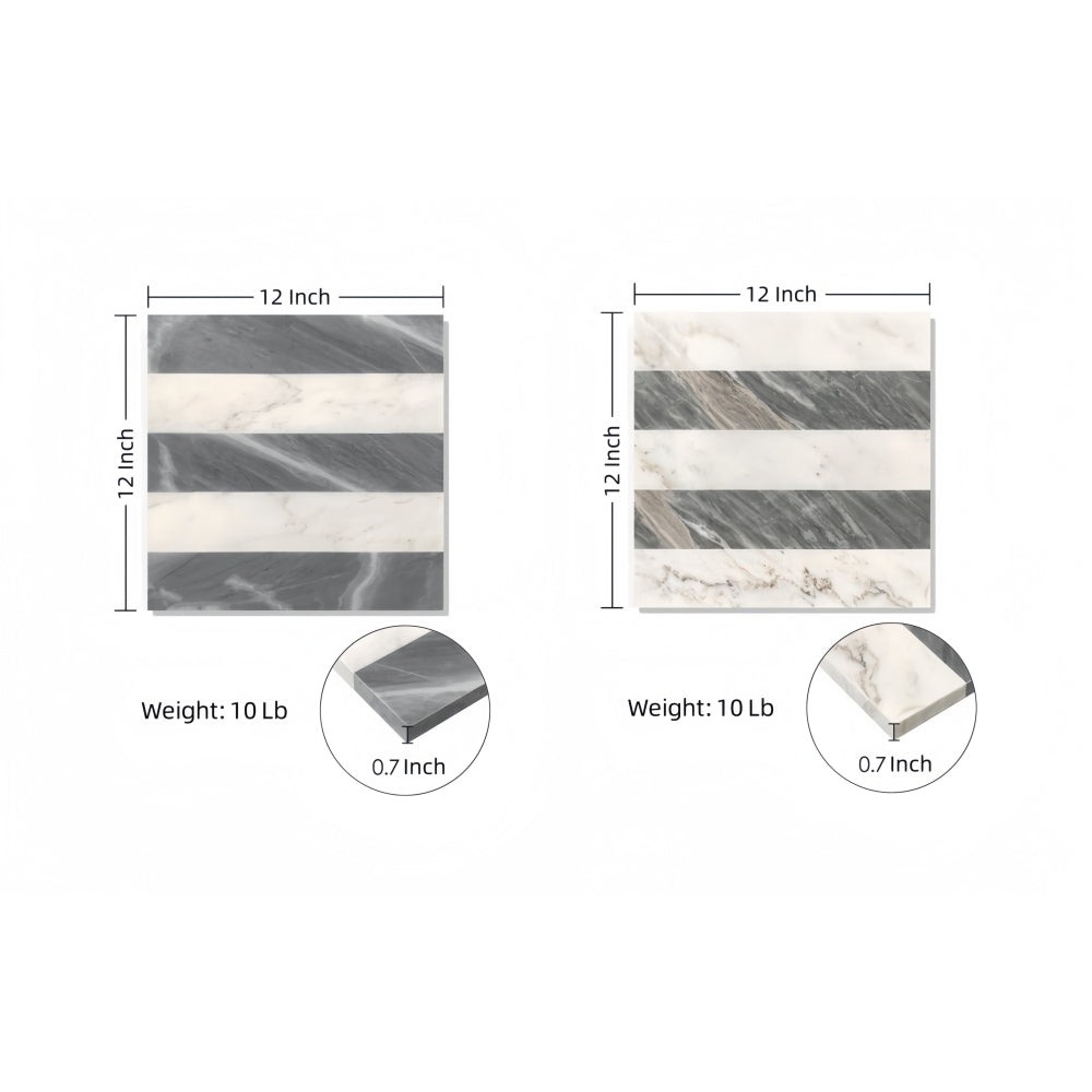12*12 Waterjet marble,White Grey 2 color, natural marble, for floor and wall,polished marble tile, natural stone, genuine marble, real marble, 1 box each pattern 4 pcs