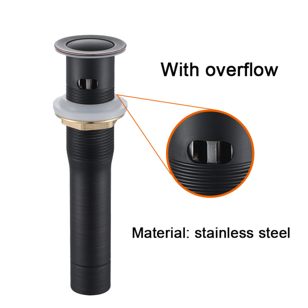2-Handle 4-Inch Oil Rubbed Bronze Bathroom Faucet, Bathroom Vanity Sink Faucets with Pop-up Drain and Supply Hoses