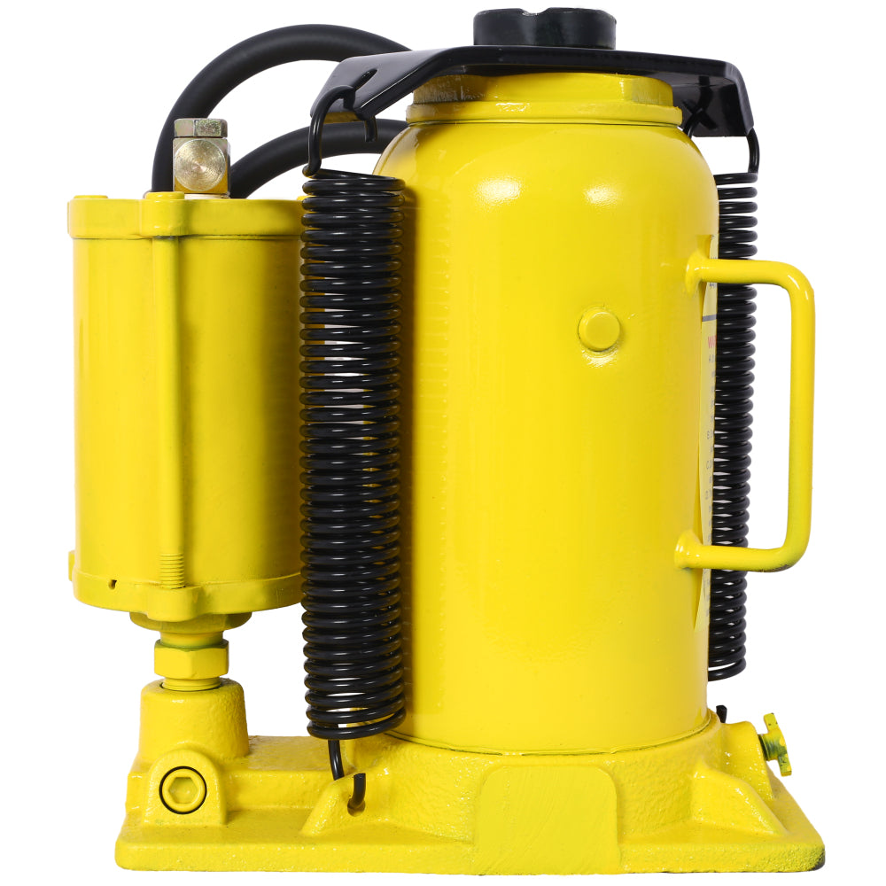 Air Hydraulic Bottle Jack, 20 Ton/44029 LBS All Welded Bottle Jack, 10.2-19.7 inch Lifting Range, Manual Handle and Air Pump, for Car, Pickup, Truck, RV, Auto Repair, Industrial Engineering ,Yellow