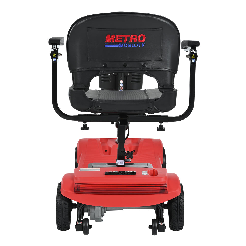 4 wheel mobility scooter with 16-20mile driving range, lithium battery, 330bs weight capacity, front & rear LED light, extension legroom, Electric-magnetic brake system, Color- Red, M2-RED-22.5L