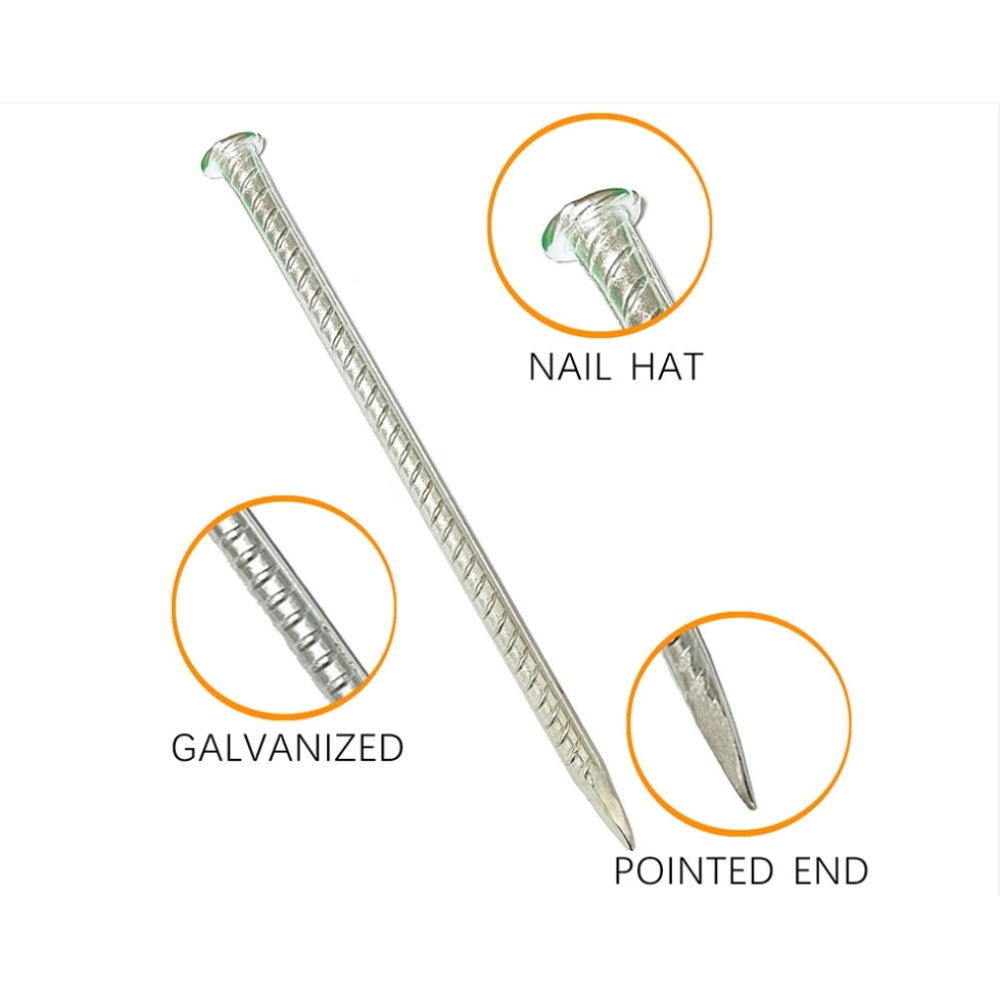 0.4 in. x 12 in. Silver Steel Rebar Ground Pins (8 Pack) - Heavy Duty Landscaping Anchors for Weed Barrier, Netting & Erosion Control