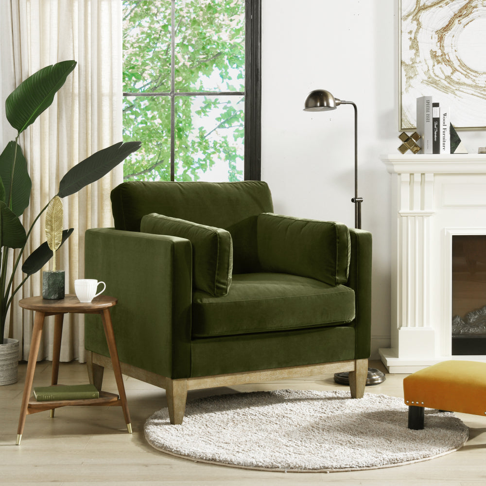 Knox 89" Modern Farmhouse Reversible Chaise Sectional Sofa, French Beige Performance Velvet