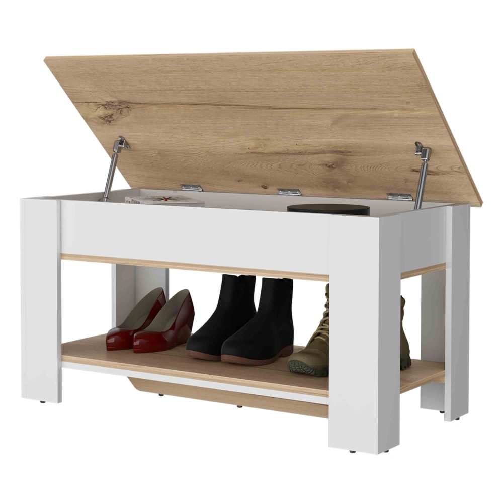 Daffodil Bench, Liftable Top And Lower Panel