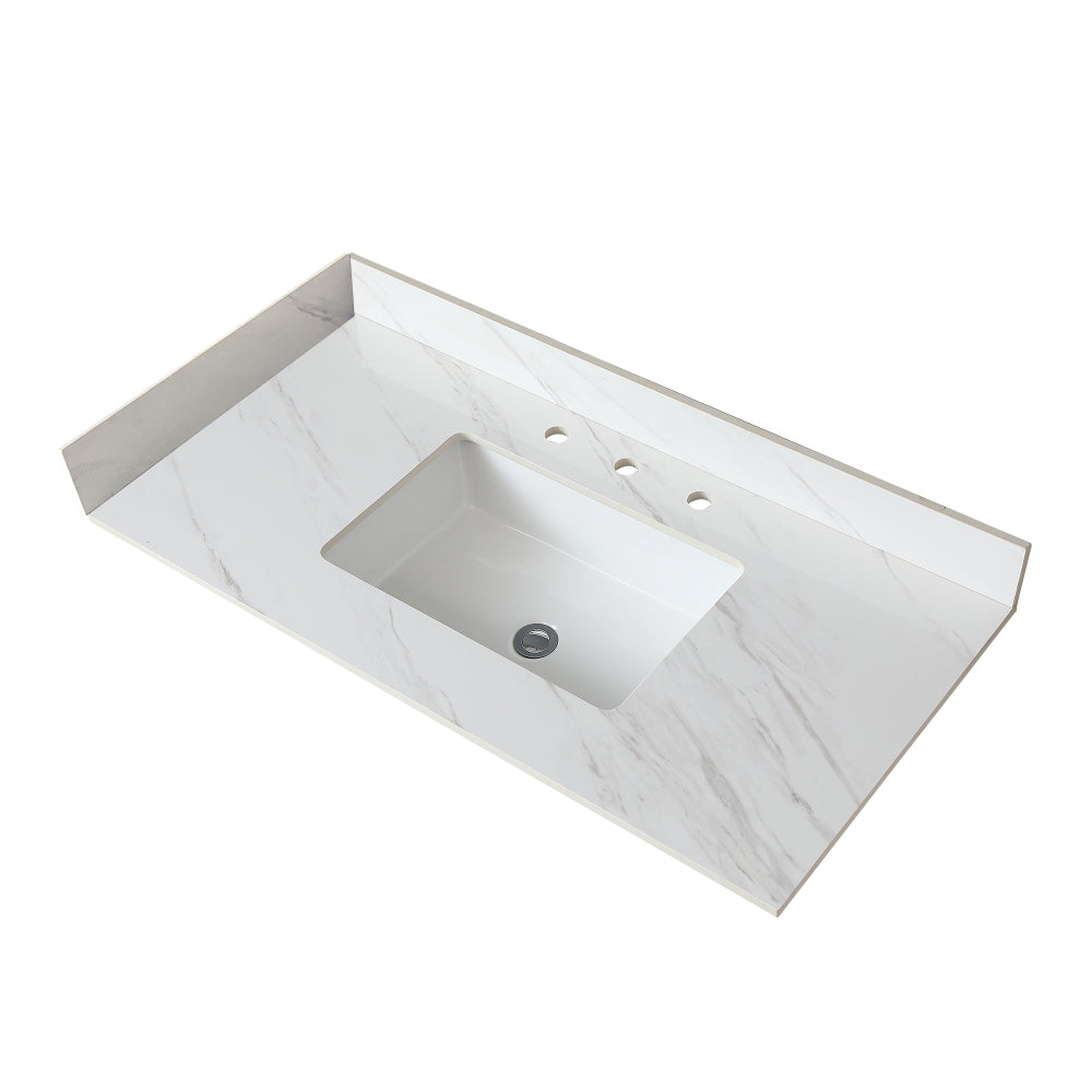 22 Inch Sidesplash , Bathroom Vanity Top with Backsplash ,4" Height Backsplash, for Vanity Top, Bianco Carrara Venato