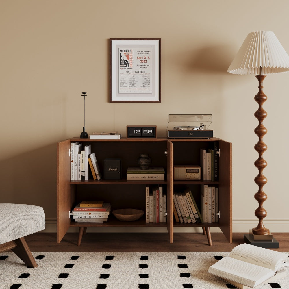 Entryway Storage Media Console Farmhouse Tv Stand Accent Buffet Sideboard Cabinet With Doors and Shelves