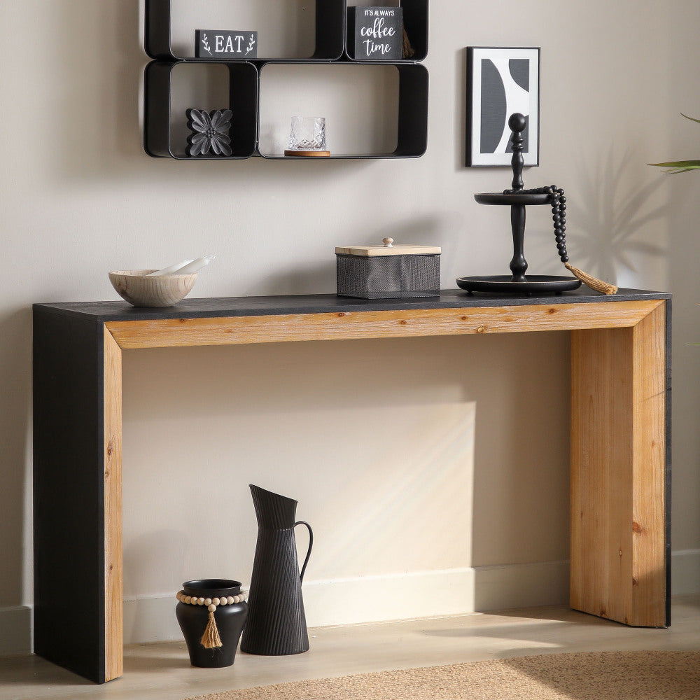 59in Modern Wood Bench - Rustic & Contemporary Design