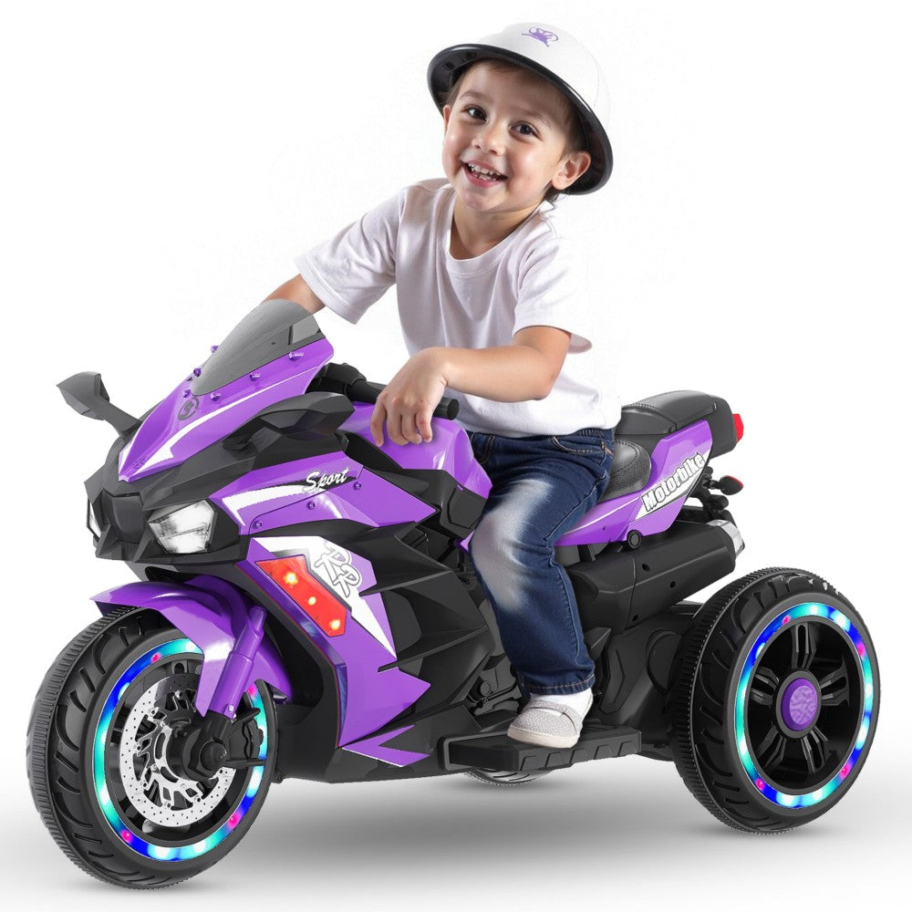 12V Kids Ride on Motorcycle, Electric Kids Motorcycle, Battery Powered Motorcycle for 3-6Years Old, Pink
