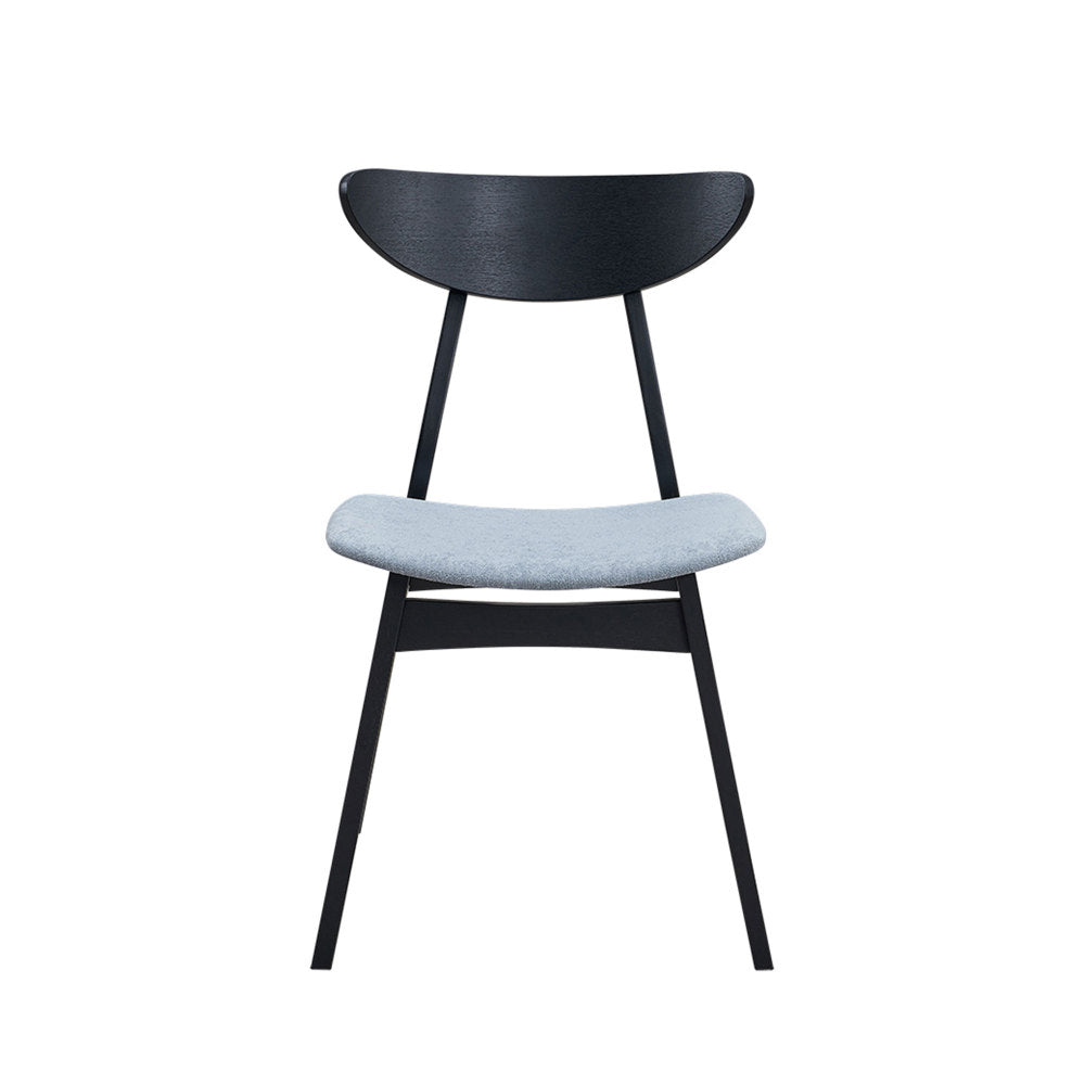 Wooden Dining Chairs Set of 2, Modern Soft Upholstered Kitchen Side Chairs,Wooden Frame Kitchen Chairs for Dining Room,Living Room,Restaurant,Black