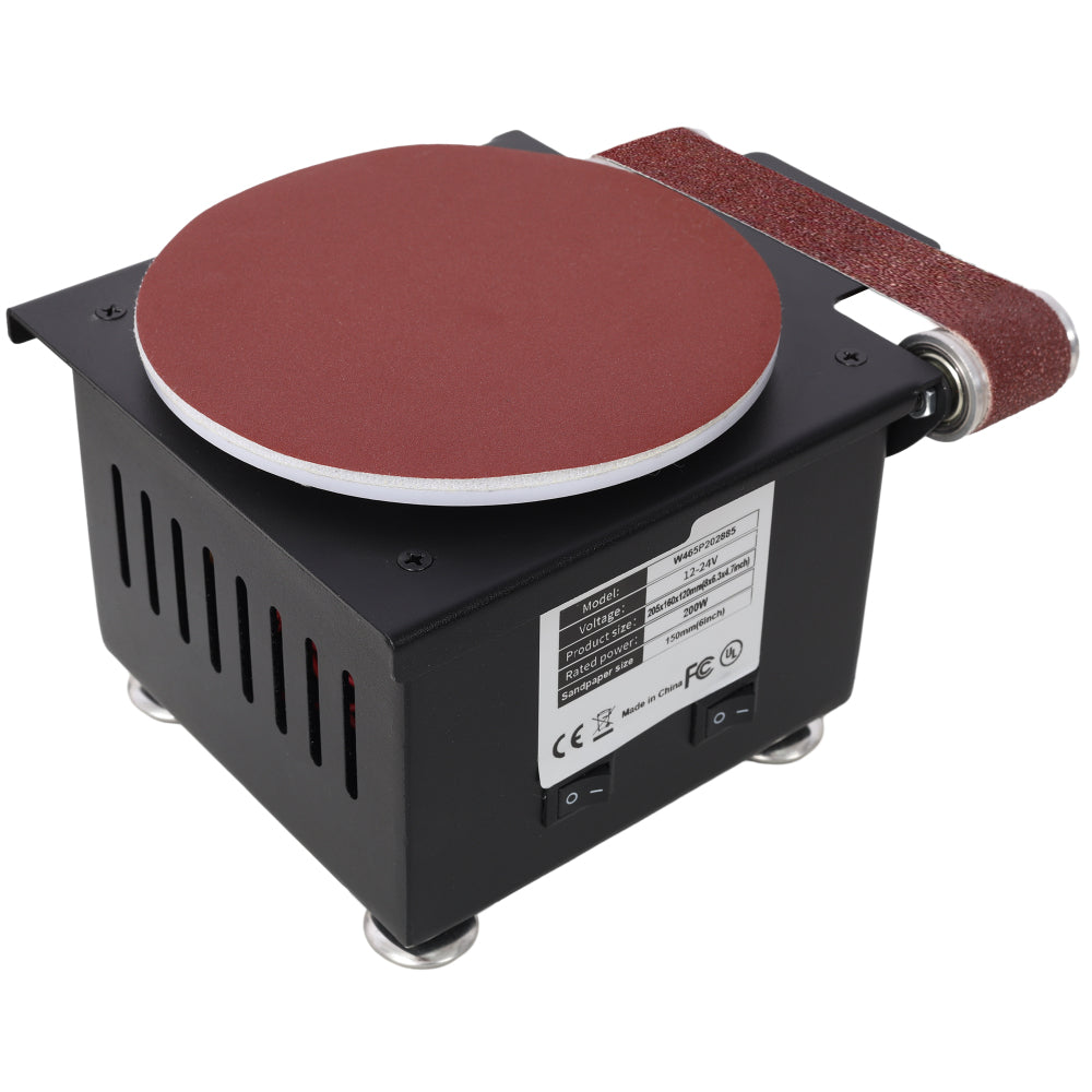 2 in 1 Mini Belt Disc Sander,Bench Grinder Small Spindle Sander Machine for Wood Metal Stone Diy Grinding,Adjustable Speed Electric Sander