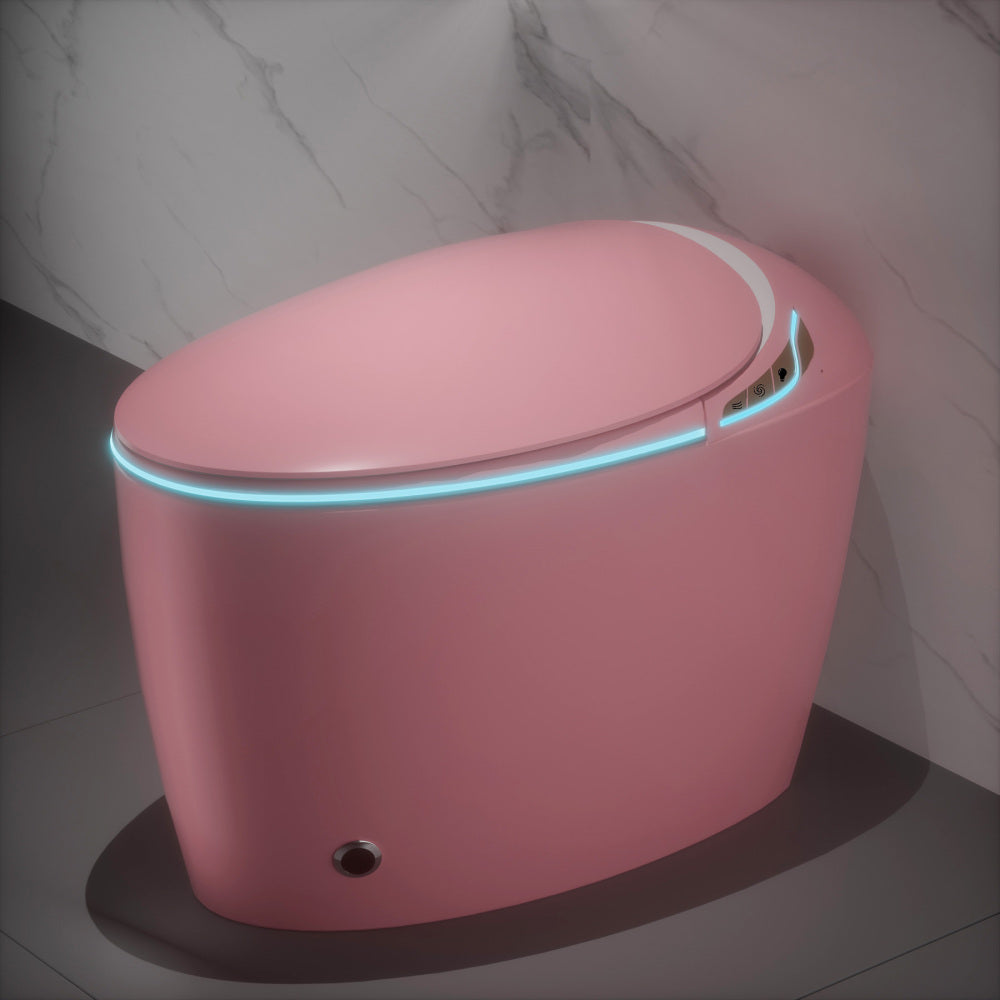 Unique Smart Toilet with Bidet Built In, Intelligent One Piece Toilet For Modern Bathroom, Auto Open/Close Seat, Foot Sensor, LED Display,Night Light, Warm Water & Dryer, Black