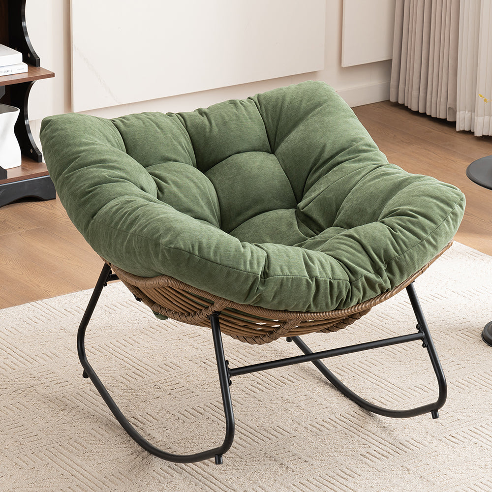 Rocking Chair, Chenille Upholstered Accent Chair, Modern Nursery Rocking Chair for Living Room, Bedroom, Apartment
