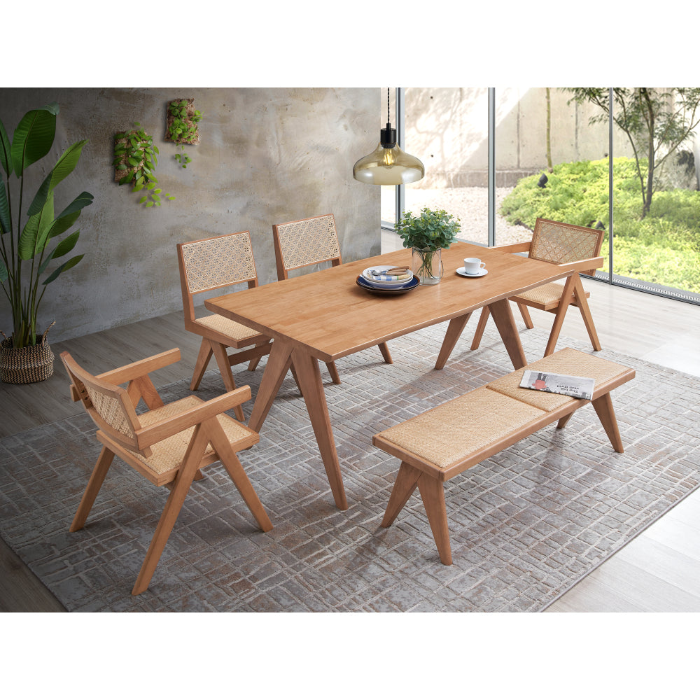 Velentina Rattan & Natural Finish Dining Table