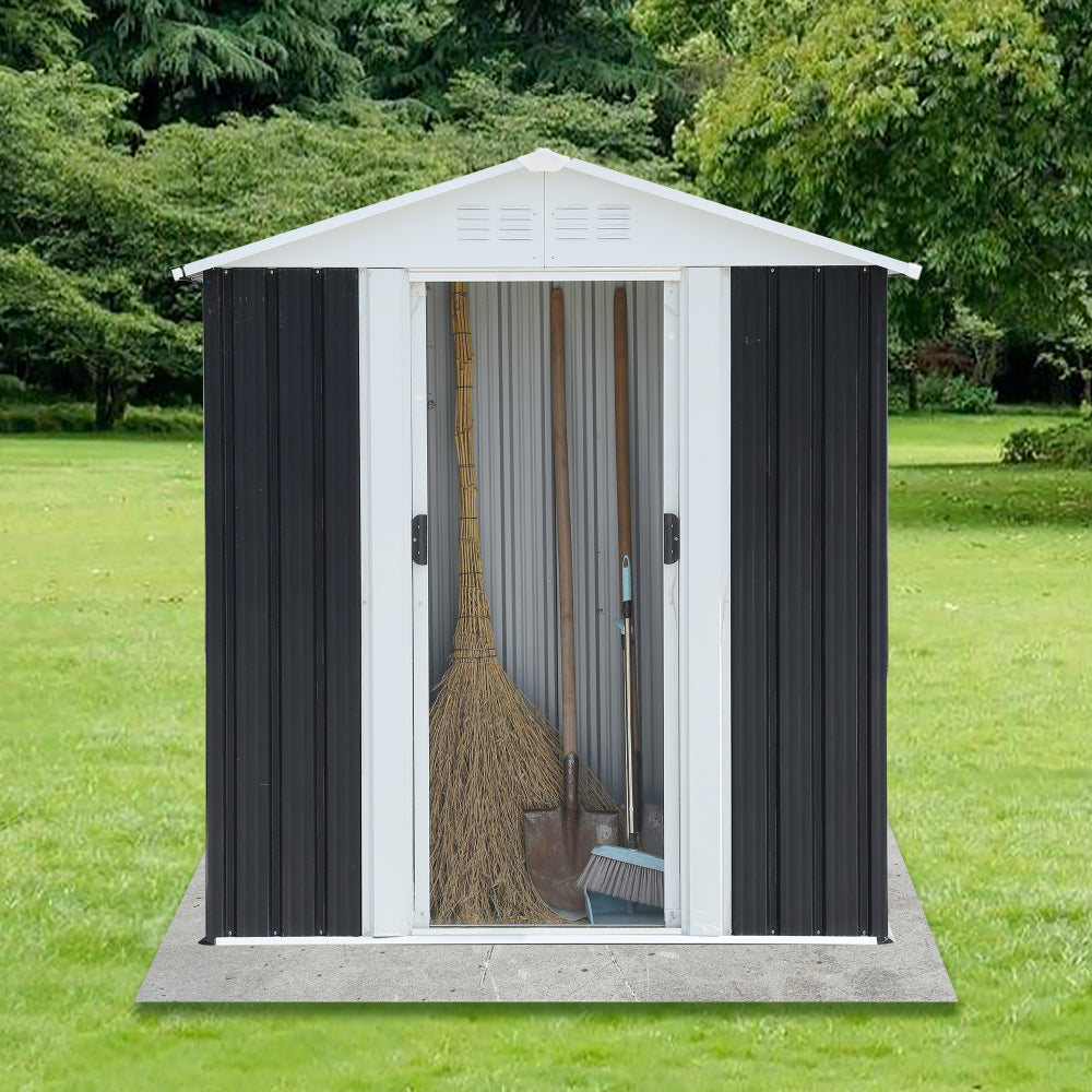 5X3 Feet Dark Grey Outdoor Storage Shed With Aluminum Alloy Frame (old SKU W2794P195736)