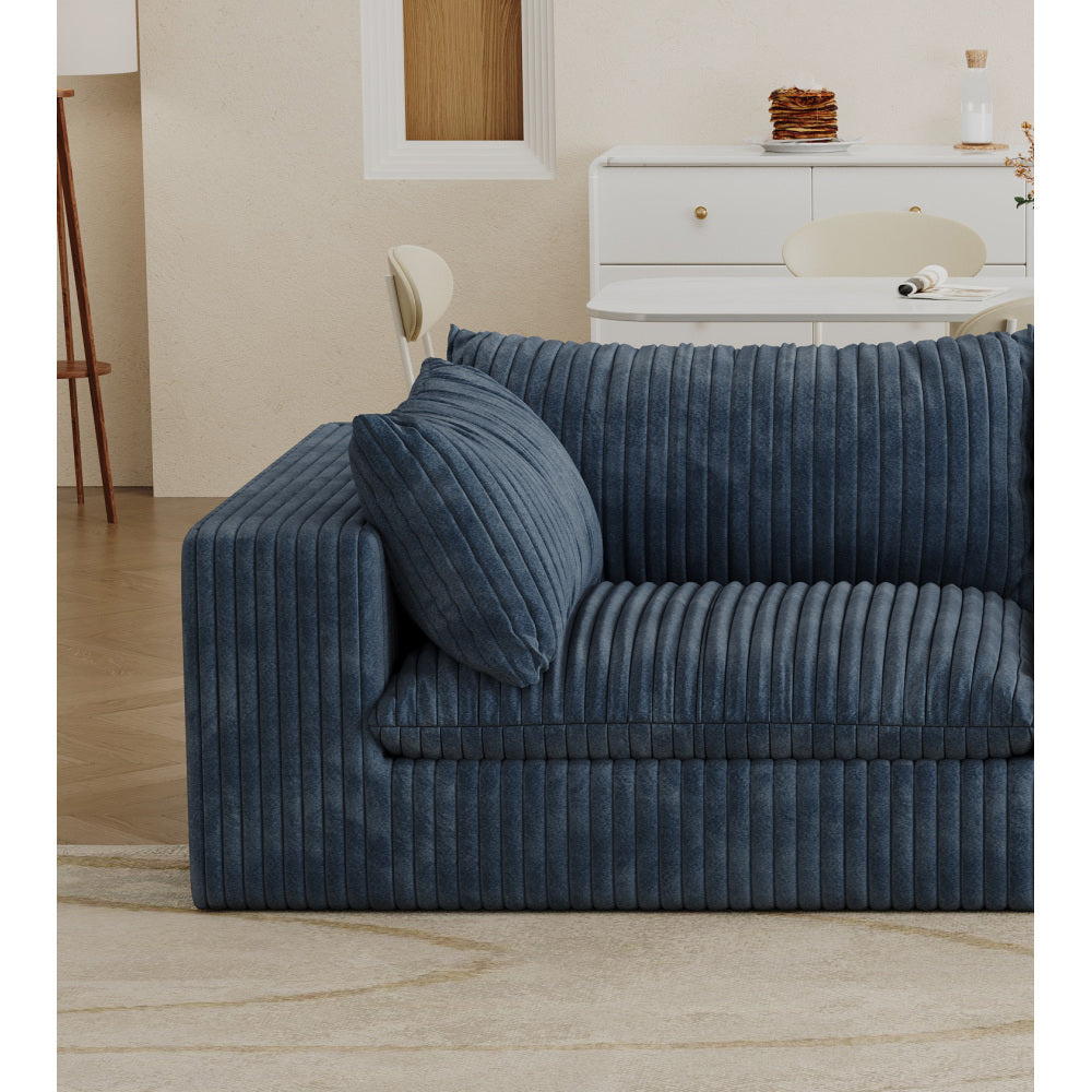 Cloud Sofa,Corduroy Fabric,Deep Seat Couches,Double-layer design,Removable Cushion,No Assembly, DIY Combination for Living room, Bedroom,Conference room ,Apartment,White