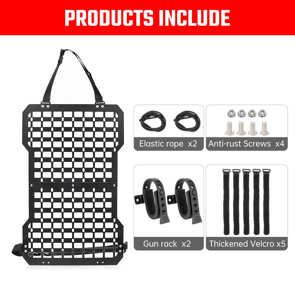 Universal Seat Back Molle Panel Organizer With Gun Holder
