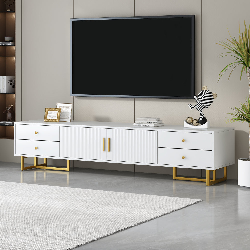 U-Can TV Stand for 65+ Inch TV, Entertainment Center TV Media Console Table, Modern TV Stand with Storage, TV Console Cabinet Furniture for Living Room(OLD SKU: WF530740AAB)