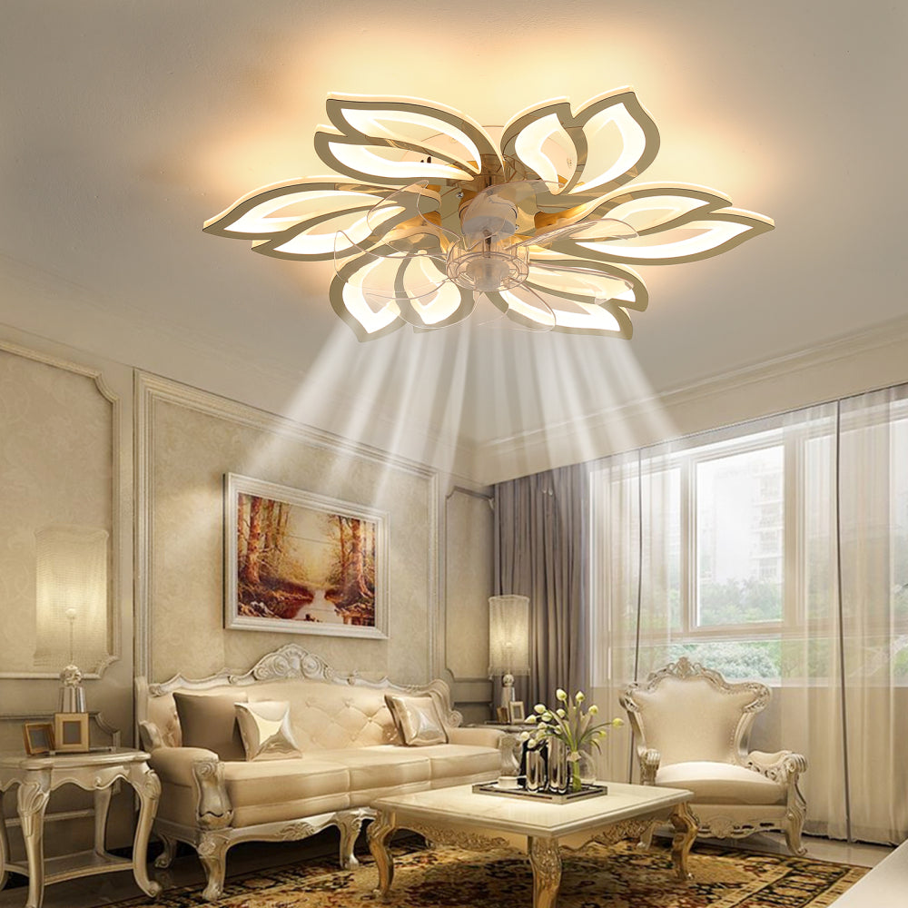 25.5In Ceiling Fan with Lights, Remote Control 3 Color Temperatures,6 Gear wind Speed Fan Light