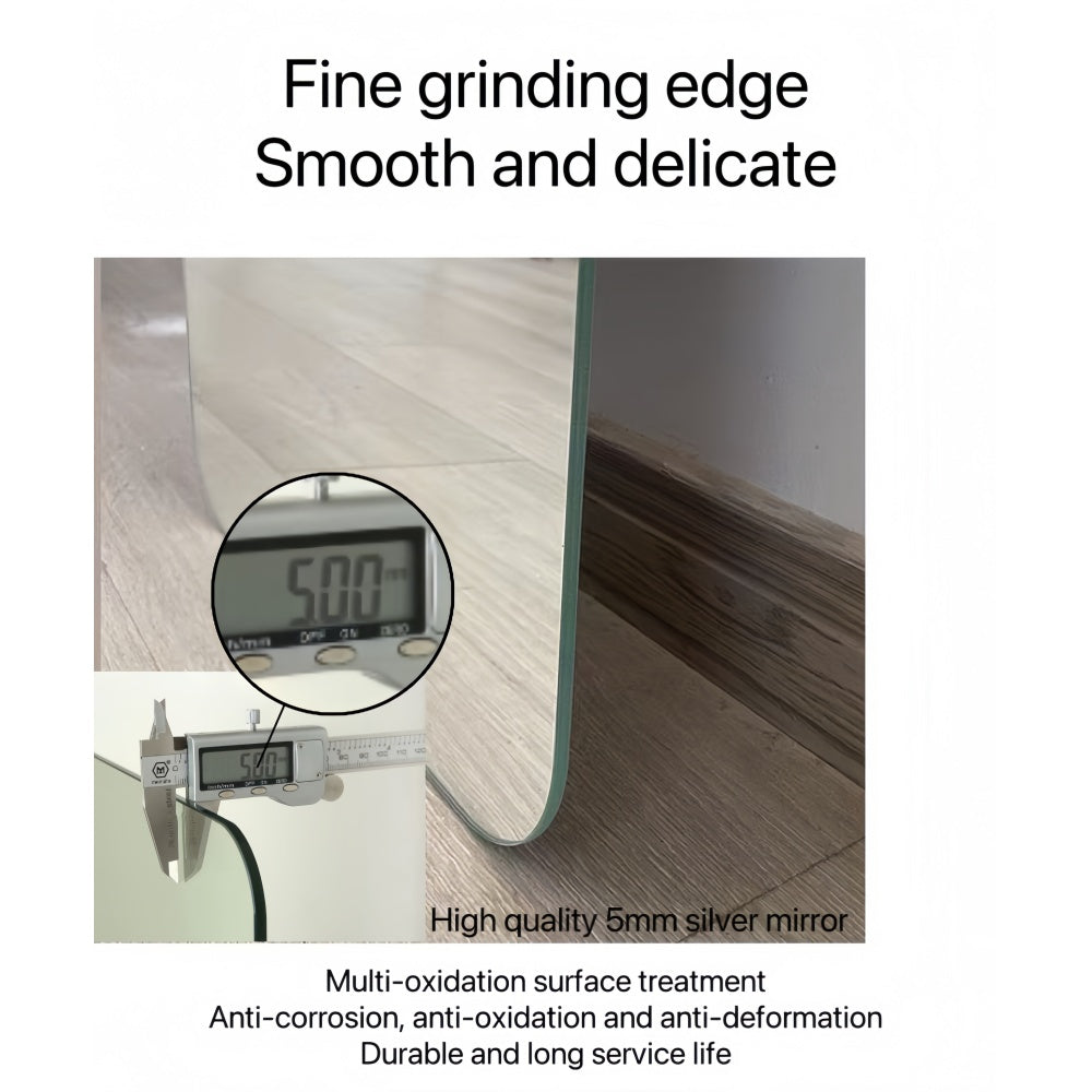 56"x 15" inch Full Body round corner mirror for Living Room Bedroom Cloakroom Wall hanging with hanging hole High quality 5mm silver mirror Explosion-proof glass
