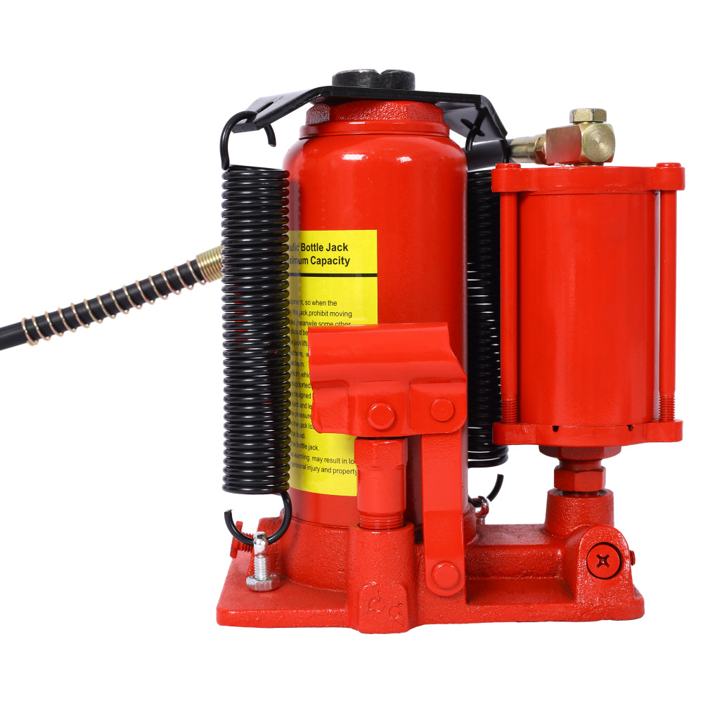 Air Hydraulic Bottle Jack, 12 Ton/24000 LBS All Welded Bottle Jack, 9.8-19.3 inch Lifting Range, Manual Handle and Air Pump, for Car, Pickup, Truck, RV, Auto Repair, Industrial Engineering ,Red