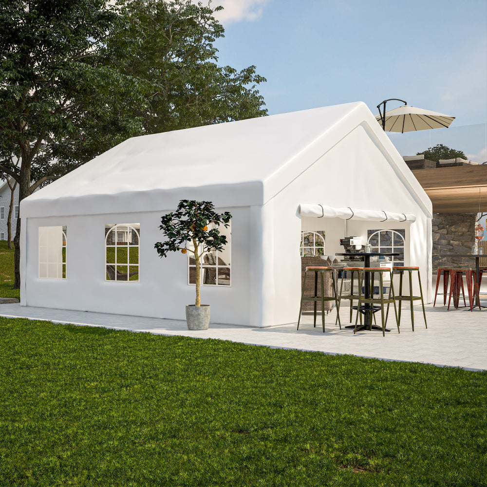 16x32FT Party Tent Heavy Duty, Large Wedding Event Shelters with 3 Storage Bags & Removable Sidewalls, Outdoor Canopy Gazebo Commercial Tents for Parties Carport Camping Garden Patio