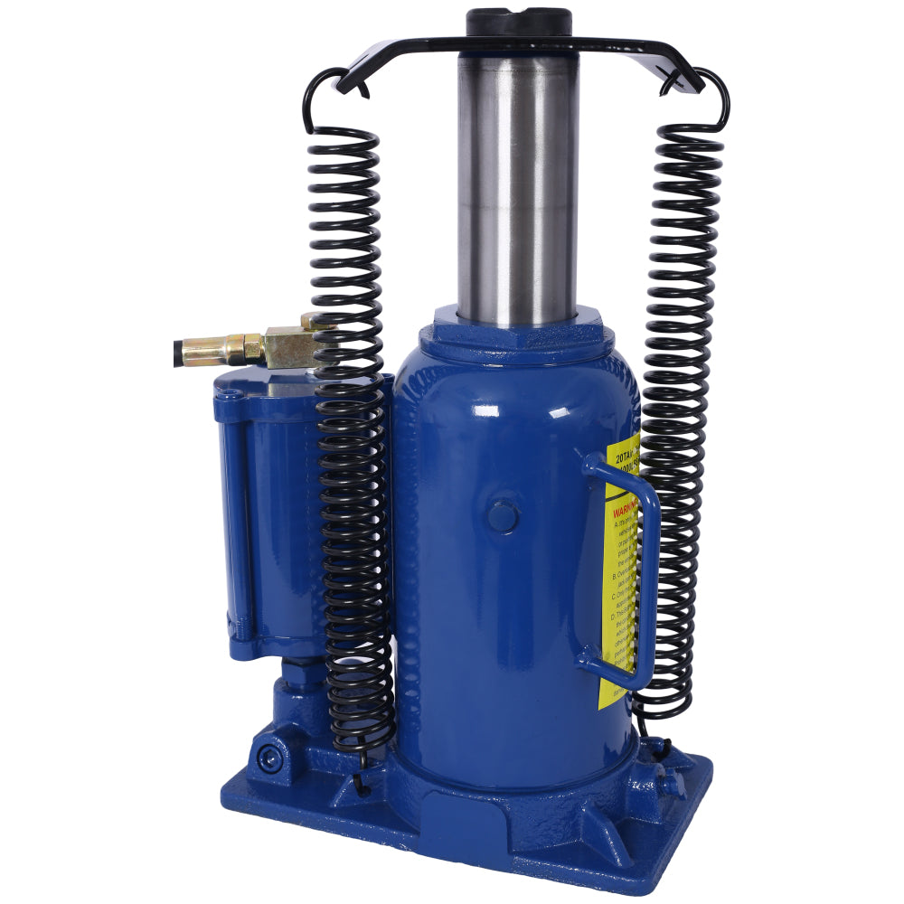 Air Hydraulic Bottle Jack, 20 Ton/44029 LBS All Welded Bottle Jack, 10.2-19.7 inch Lifting Range, Manual Handle and Air Pump, for Car, Pickup, Truck, RV, Auto Repair, Industrial Engineering ,Blue