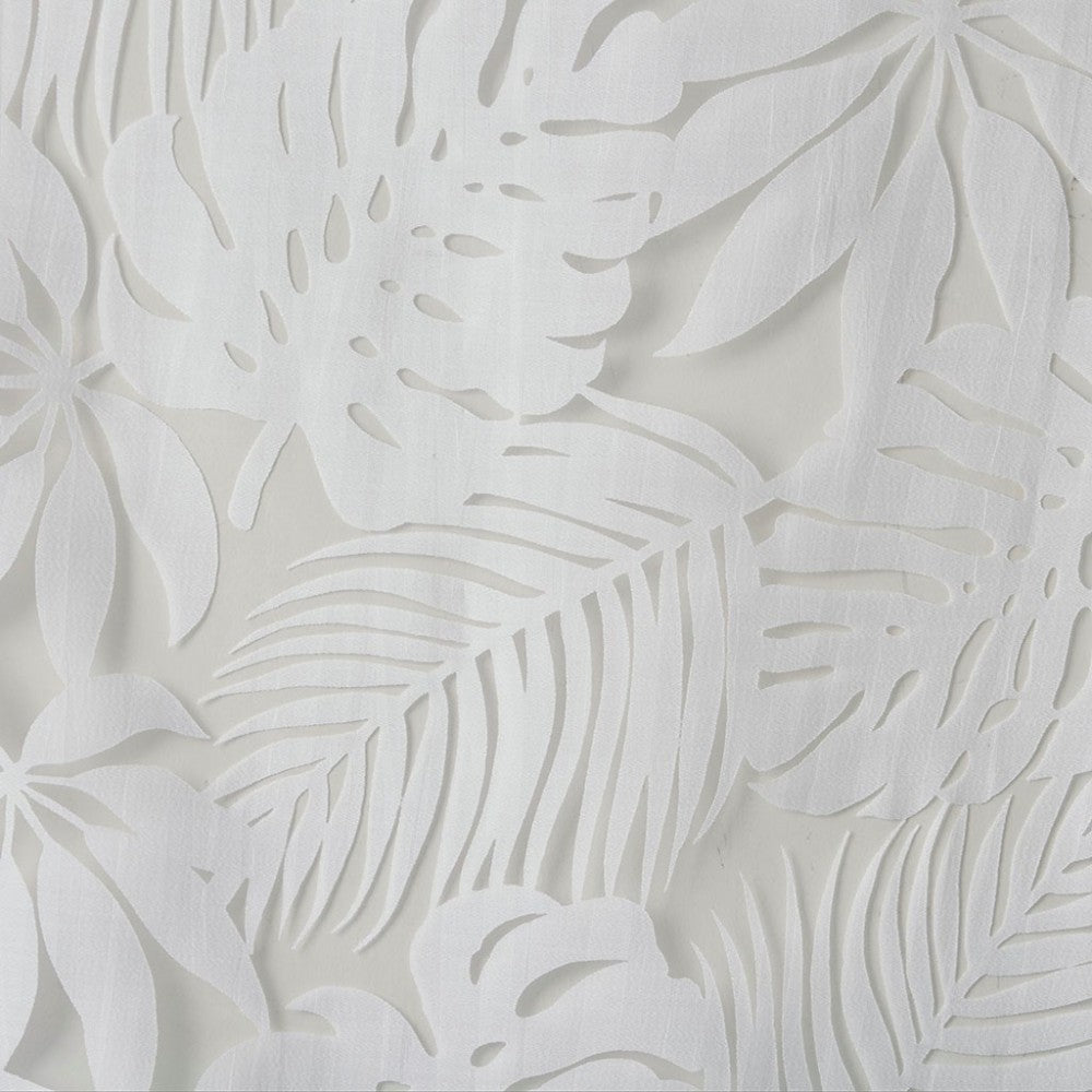 Palm Leaf Burnout Window Sheer White 50x95"