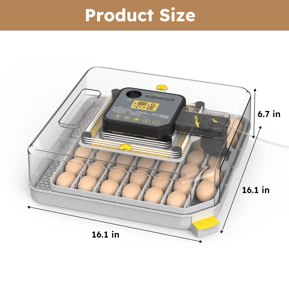 48 Egg Incubator for Hatching Chicken, Duck, Quail & Parrot Eggs – Automatic Egg Turning, Humidity Control & Water Serving – 360° Clear View Poultry Hatcher with Temperature Display