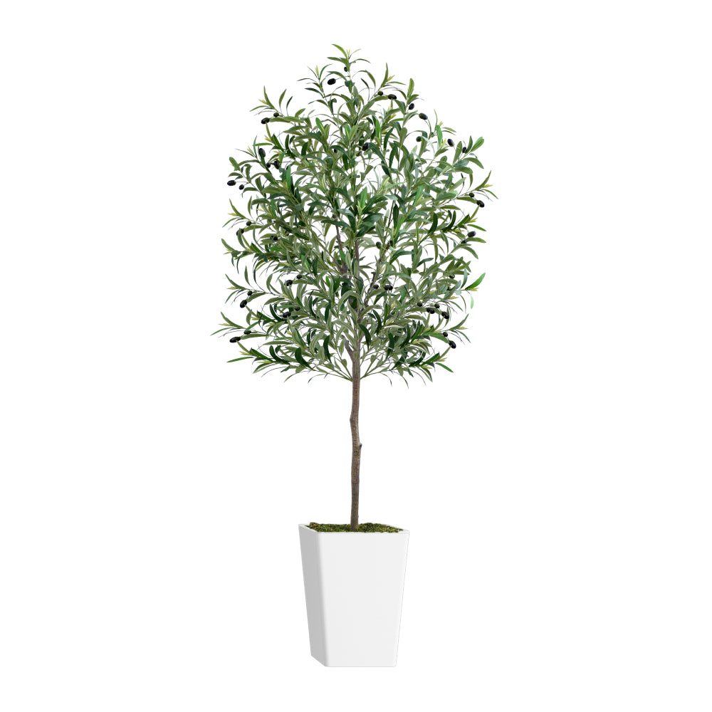 Artificial Olive Tree 5FT with Pot and Moss, Artificial Plants for Home Office Decor