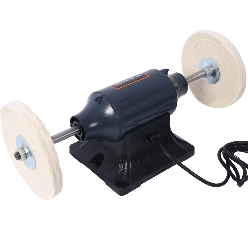 Extra long 8-Inch Electric Polisher Bench Buffer Grinder -4 Pole motor; Includes 4PCs 80Ply Thic Buffing Wheels for Polishing Metal, Jewelry, Knives, Wood, Jade,etc. CSA Certificated