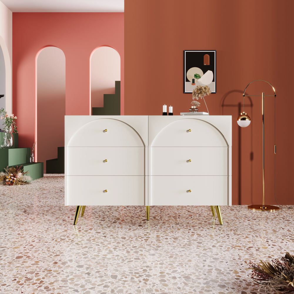 Modern metal leg double drawer dressing table, combining high-quality wood and metal, simple style, multifunctional dressing table, suitable for bedroom, living room, and office use