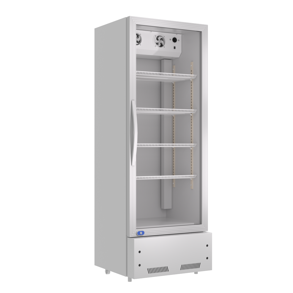 Commercial Display Refrigerator, Upright Swing Glass Door Merchandiser Fridge with LED Lightning, Reach-in Beverage Cooler for Shop Restaurant, ETL Approved, 10.9 Cu. Ft, SILVER