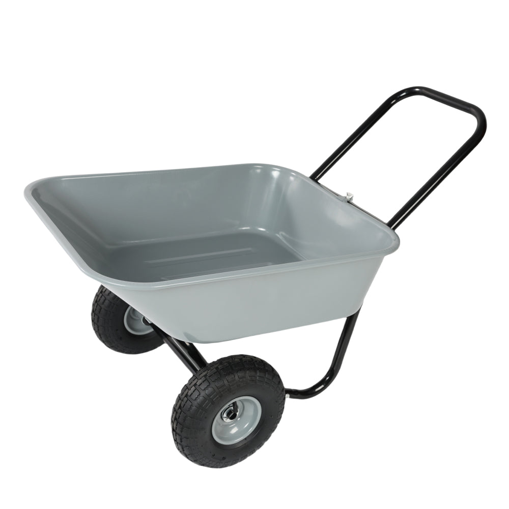 wheel barrow Two wheeled trolley for green garden 15 inch pneumatic wheel WB1001GN