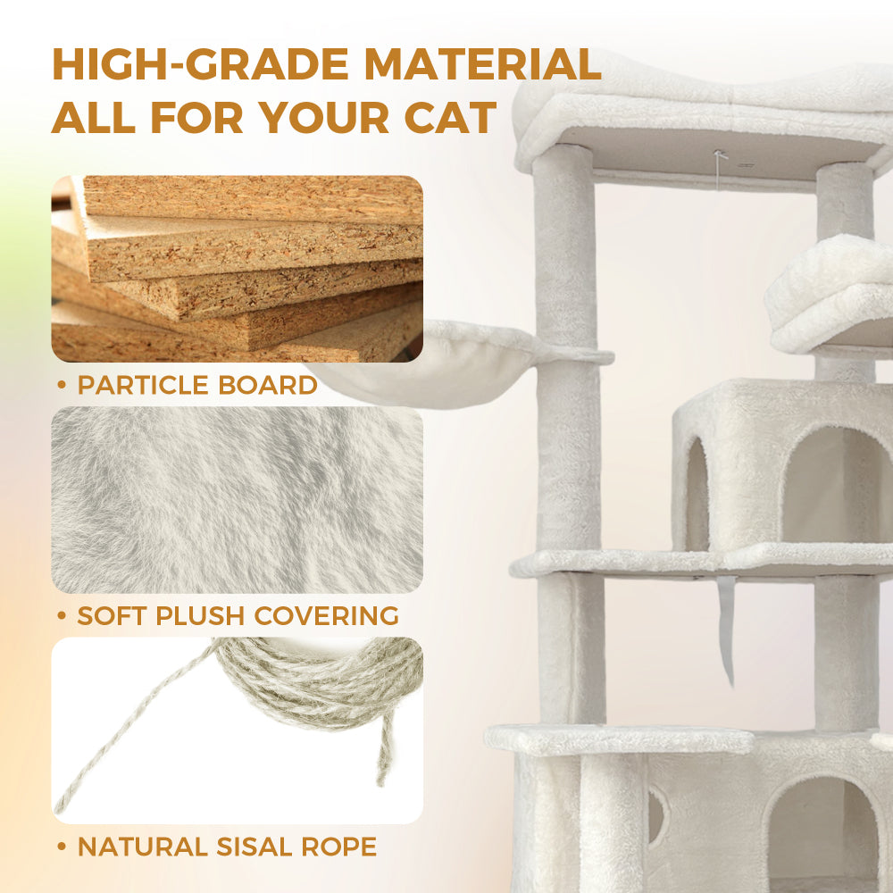 68 Inches Multi-Level Large and Tall Cat Tree beige