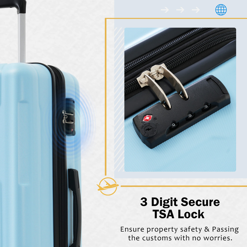 2 Piece Luggage Set with Bags Expanable Spinner Wheels ABS Lightweight Suitcase with TSA Lock 20inch+24inch