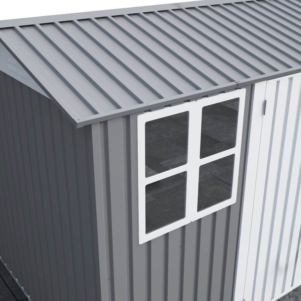 8X10FT Outdoor Storage Shed with Thickened Galvanized Steel,with Sloped Roof & Double Lockable Door,Storage Shed Large with 6 Vents, Garden Tool Shed for Backyard Garden Patio Lawn Bike,Lawnmower