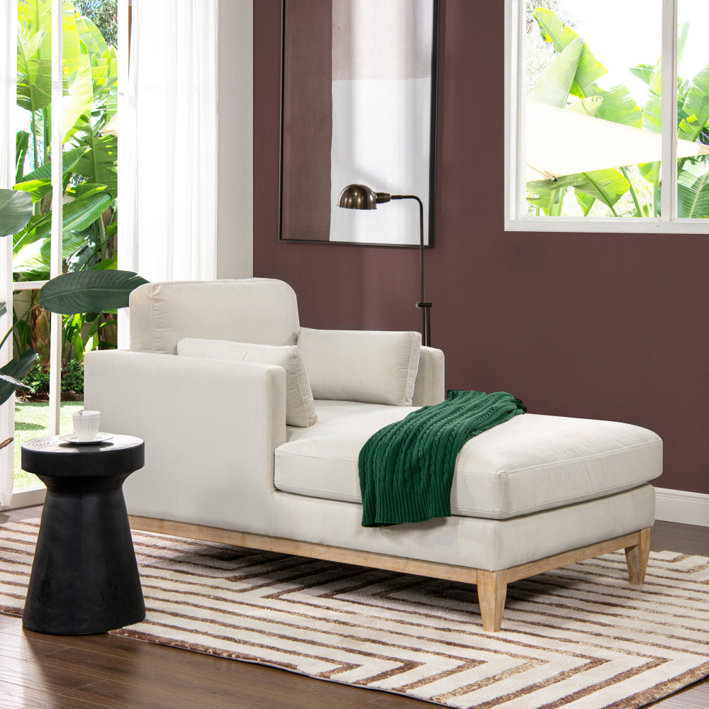 Knox 89" Modern Farmhouse Reversible Chaise Sectional Sofa, French Beige Performance Velvet