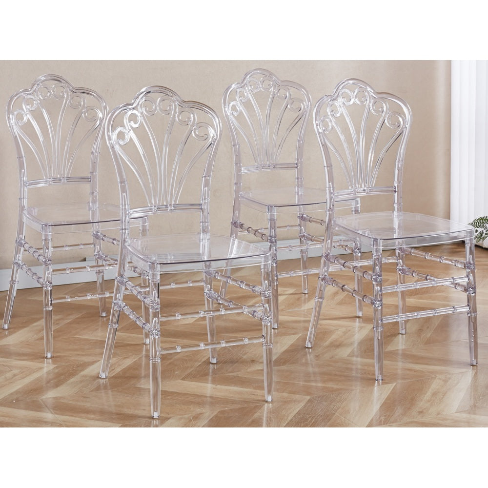 Wedding chair,dining chair,set of 4,plastic seat