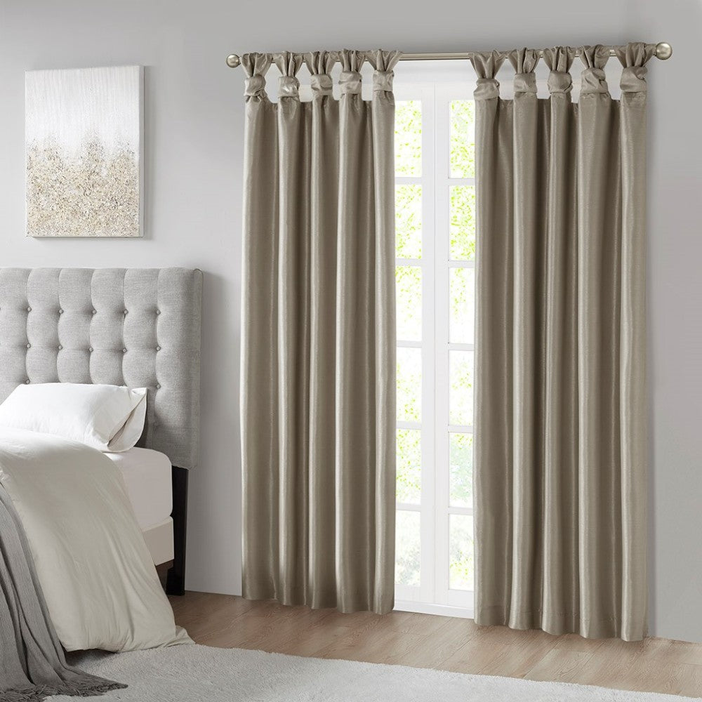 Twist Tab Total Blackout Window Curtain Panel Pewter 50x84" Blackout