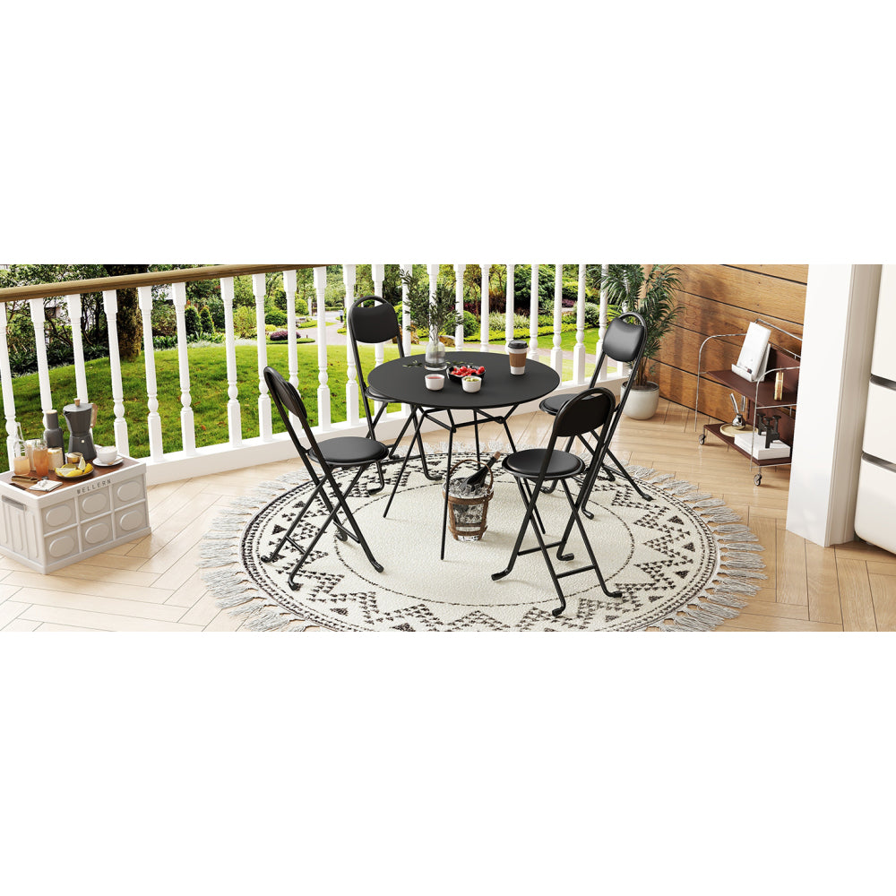 4pcs Folding Stool with Back, Cushioned Padded Folding Stool, Portable Folding Chairs for Outdoor Indoor Kitchen Shop Cafe(Expect Arrival Date 2025/6/30)