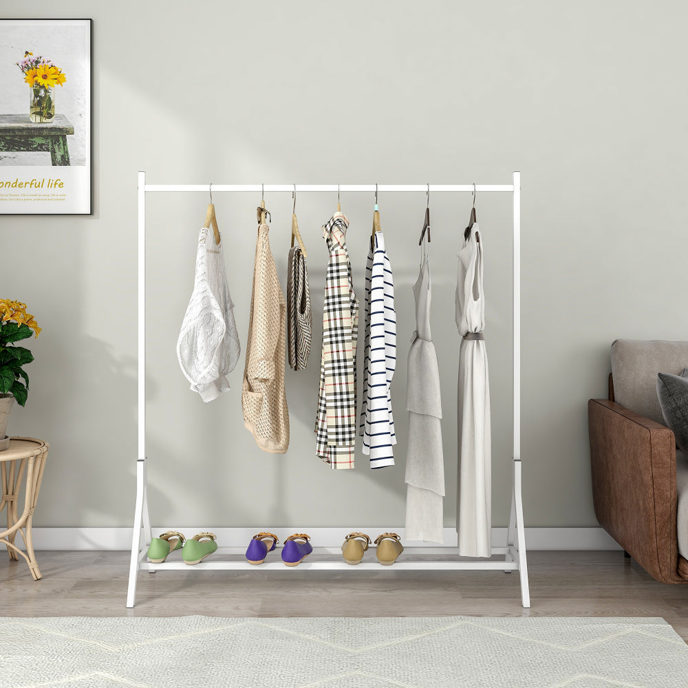 Garment Rack Freestanding Hanger Multi-functional Single pole Bedroom Clothing Rack Bedroom, Black